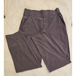 Athleta Brooklyn Ankle Pants Size 4 Gray Stretch Ribbed Waistband With Pockets
